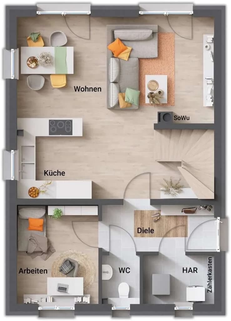 3-Zimmer-Haus kaufen in Korneuburg – 110 m², € 336.480 – Bild 4 von 5