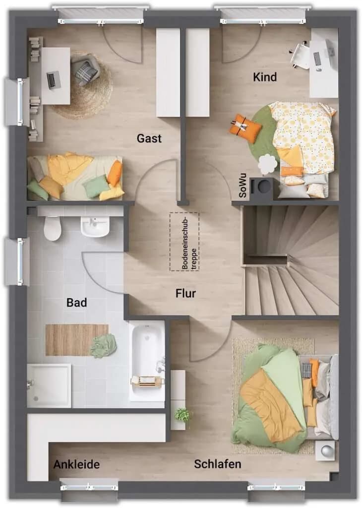 3-Zimmer-Haus kaufen in Korneuburg – 110 m², € 336.480 – Bild 5 von 5