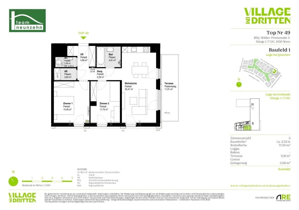 3-Zimmer-Wohnung mieten in Wien – 71,5 m², € 1.849 – Bild 29 von 29