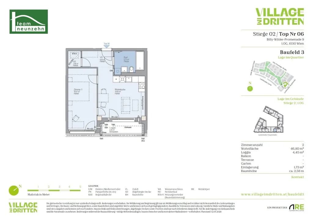 2-Zimmer-Wohnung mieten in Wien – 45,61 m², € 1.149 – Bild 21 von 21