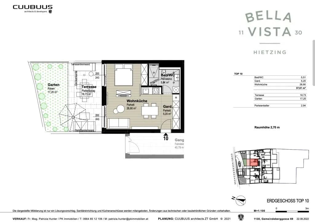 1-Zimmer-Wohnung mieten in Wien – 37,61 m², € 1.086 – Bild 9 von 9