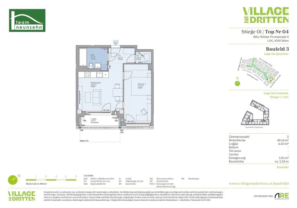 2-Zimmer-Wohnung mieten in Wien – 46,14 m², € 1.049 – Bild 21 von 21