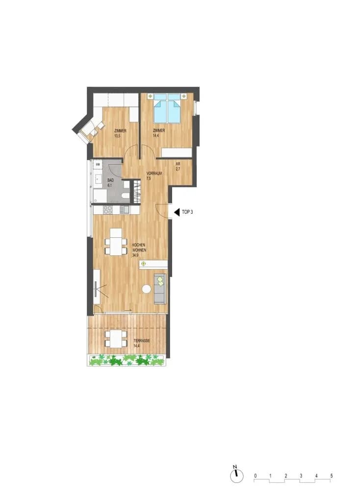 3-Zimmer-Wohnung kaufen in Kufstein – 78,42 m², € 429.913 – Bild 6 von 8