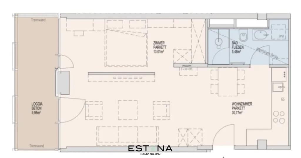 2-Zimmer-Wohnung mieten in Wien – 49,26 m², € 1.600 – Bild 22 von 22