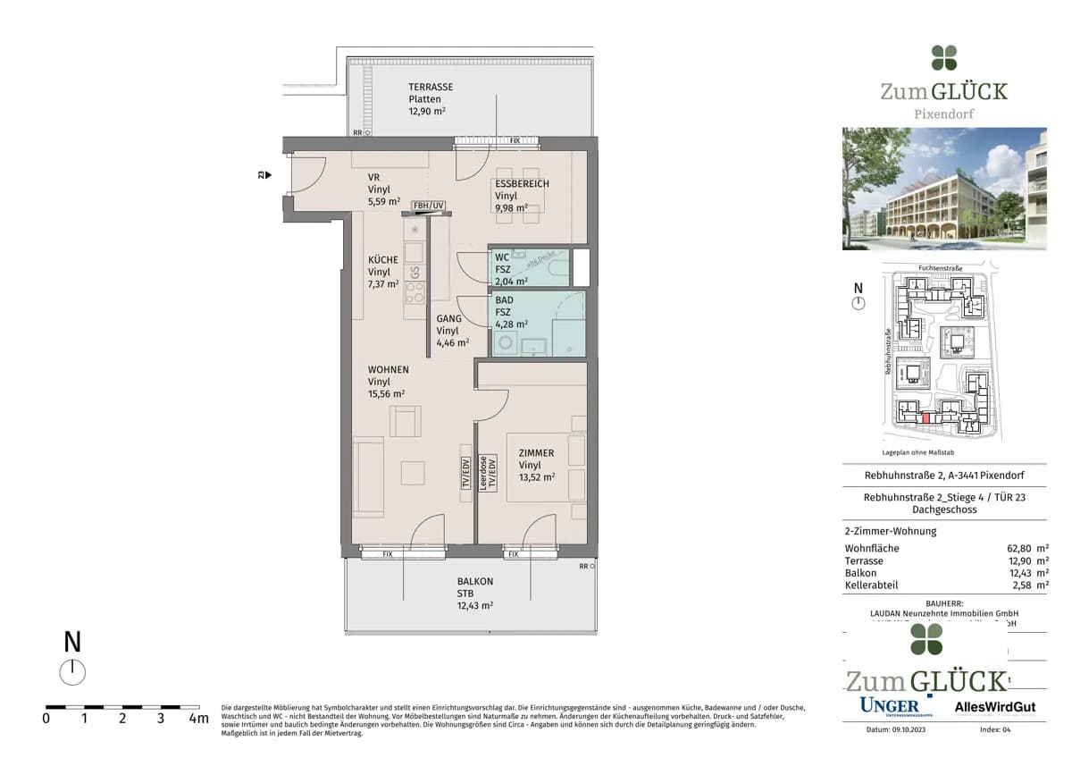 2-Zimmer-Wohnung mieten in Tulln – 62,8 m², € 995 – Bild 13 von 13