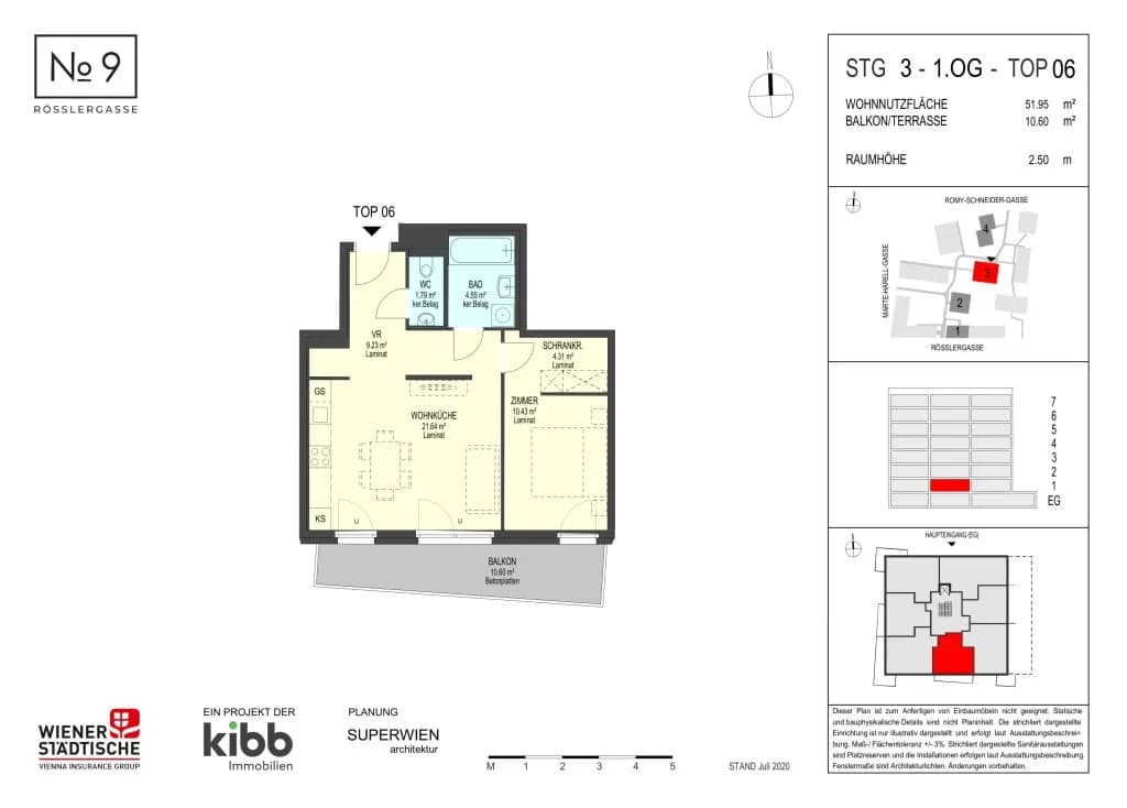 2-Zimmer-Wohnung mieten in Wien – 51,95 m², € 859 – Bild 8 von 9