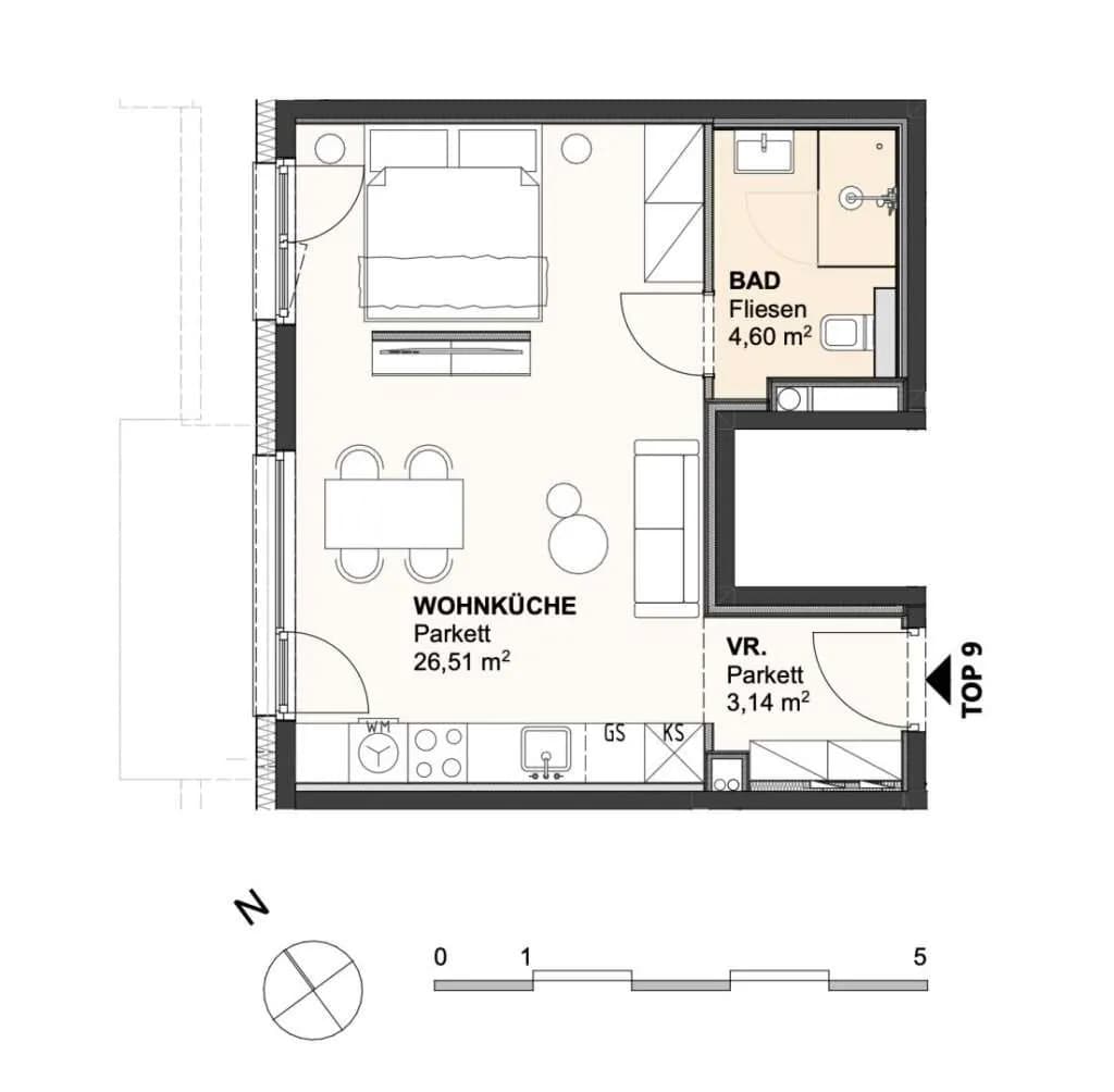 1-Zimmer-Wohnung kaufen in Wien – 37 m², € 229.900 – Bild 13 von 13