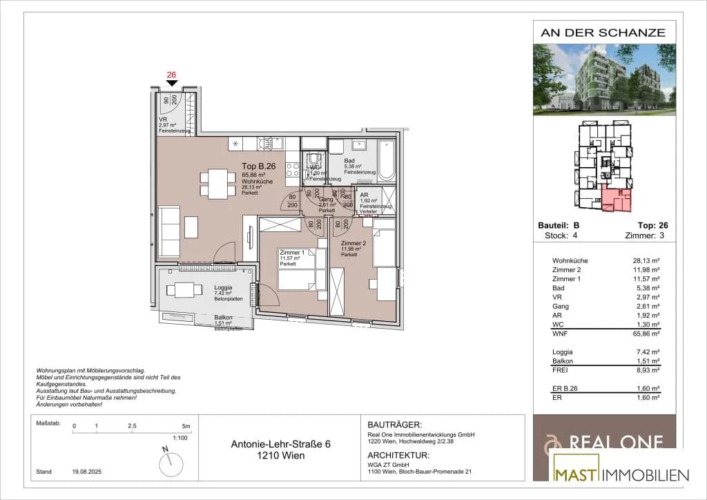 3-Zimmer-Wohnung mieten in Wien – 65,86 m², € 1.350 – Bild 12 von 12