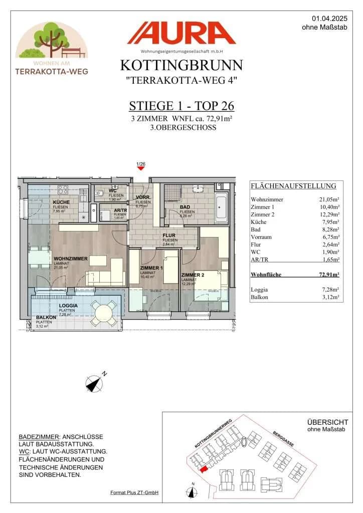 3-Zimmer-Wohnung kaufen in Baden – 72,91 m², € 329.900 – Bild 10 von 11