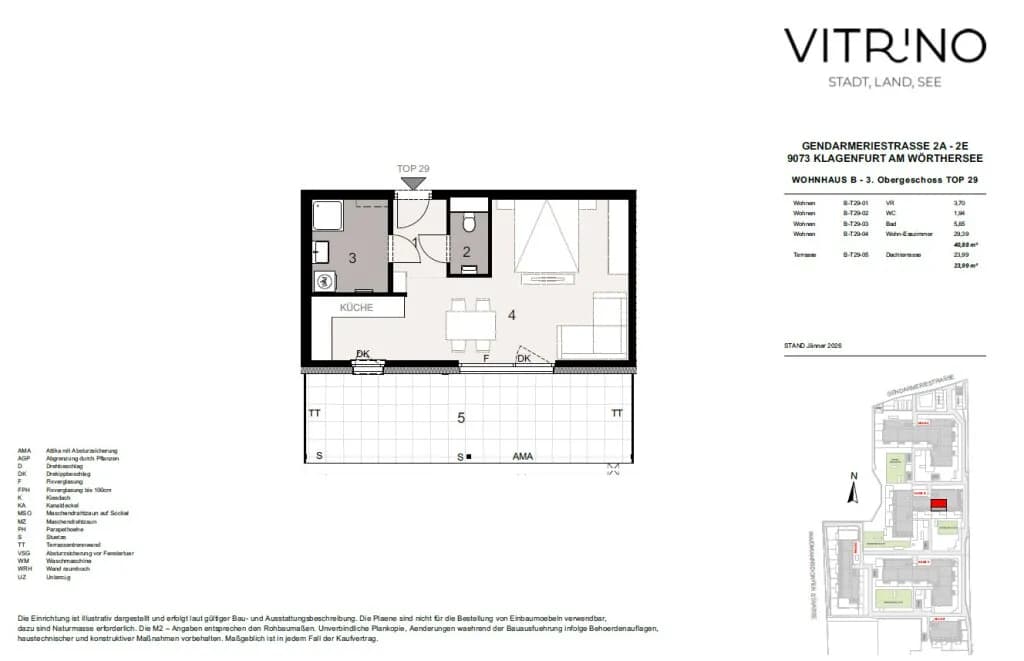 1-Zimmer-Wohnung mieten in Klagenfurt – 40,88 m², € 819 – Bild 14 von 14