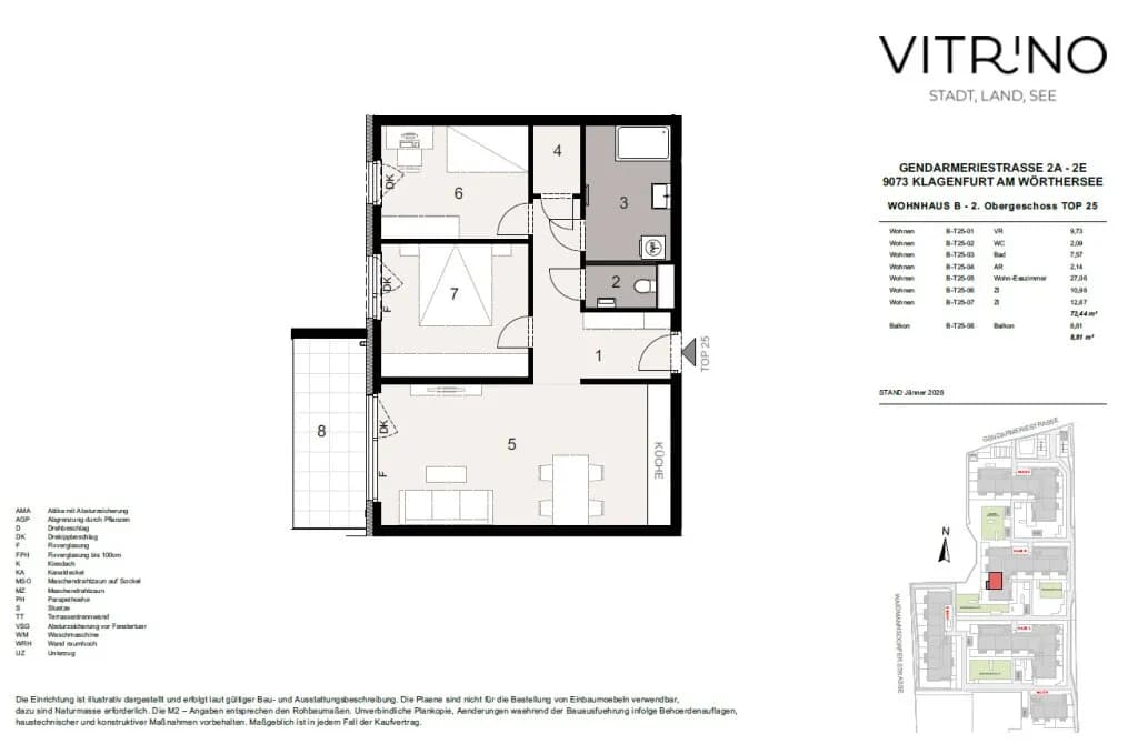 3-Zimmer-Wohnung mieten in Klagenfurt – 72,44 m², € 1.373 – Bild 14 von 14
