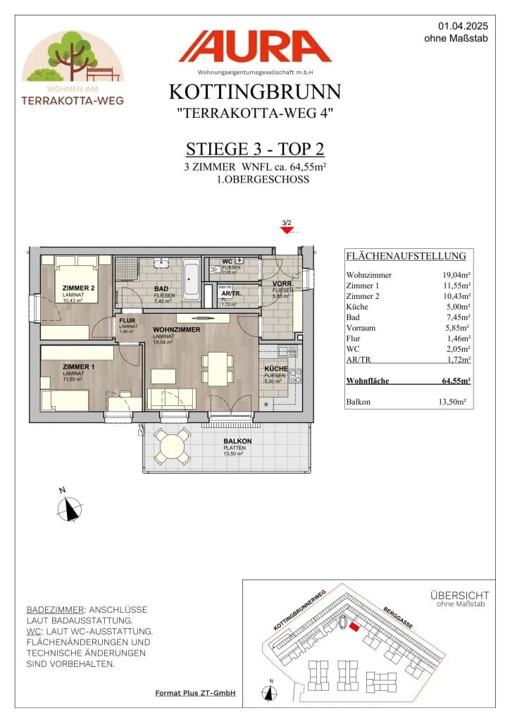 3-Zimmer-Wohnung kaufen in Baden – 62,04 m², € 274.900 – Bild 9 von 12