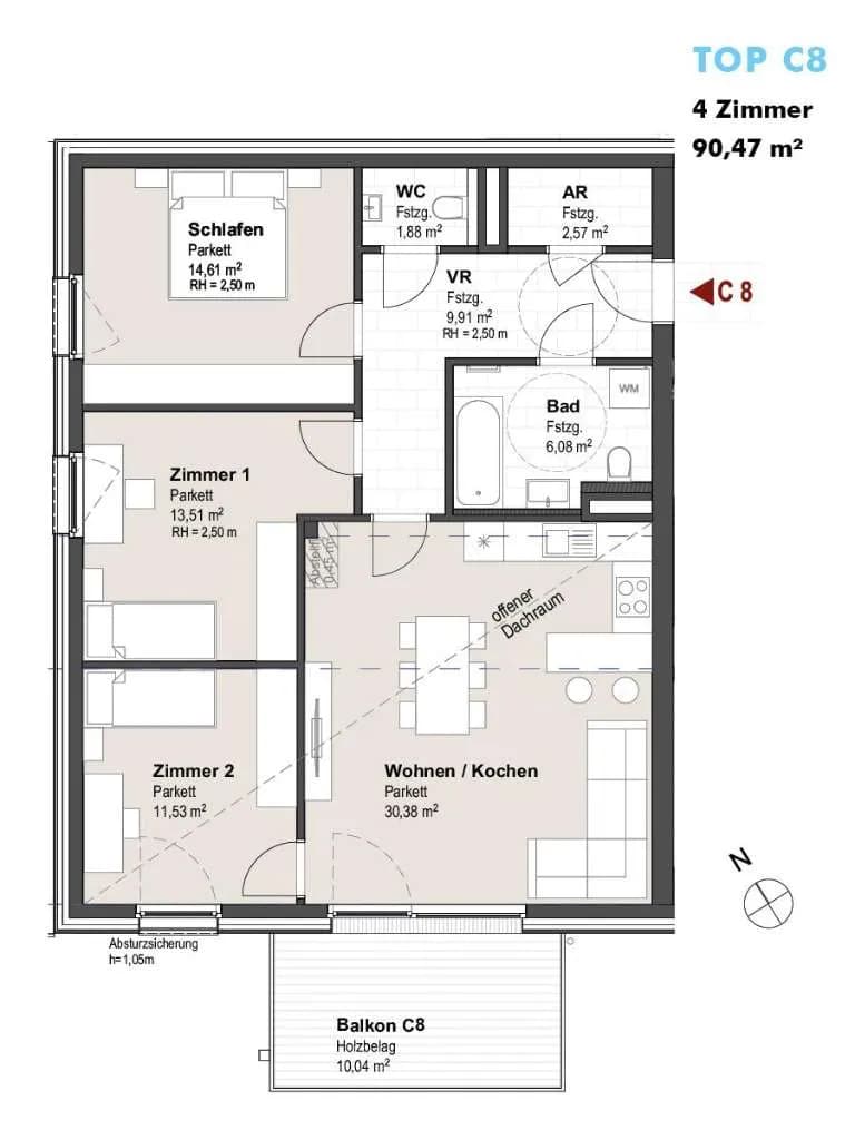 4-Zimmer-Wohnung kaufen in Hallein – 90,47 m², € 511.156 – Bild 3 von 9