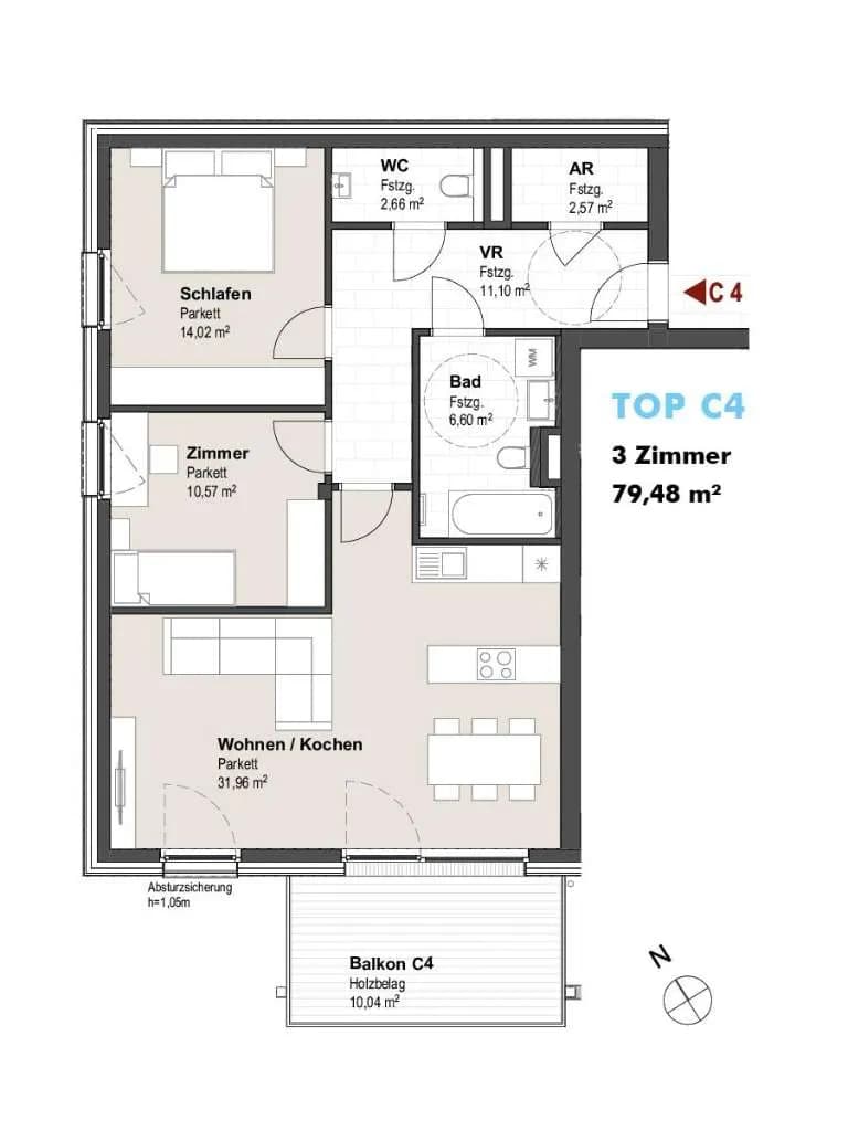 3-Zimmer-Wohnung kaufen in Hallein – 79,48 m², € 433.166 – Bild 3 von 9