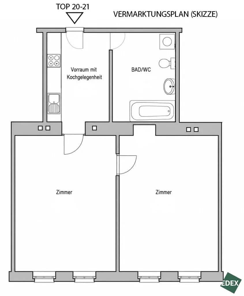 2-Zimmer-Wohnung kaufen in Wien – 57,29 m², € 265.000 – Bild 21 von 21