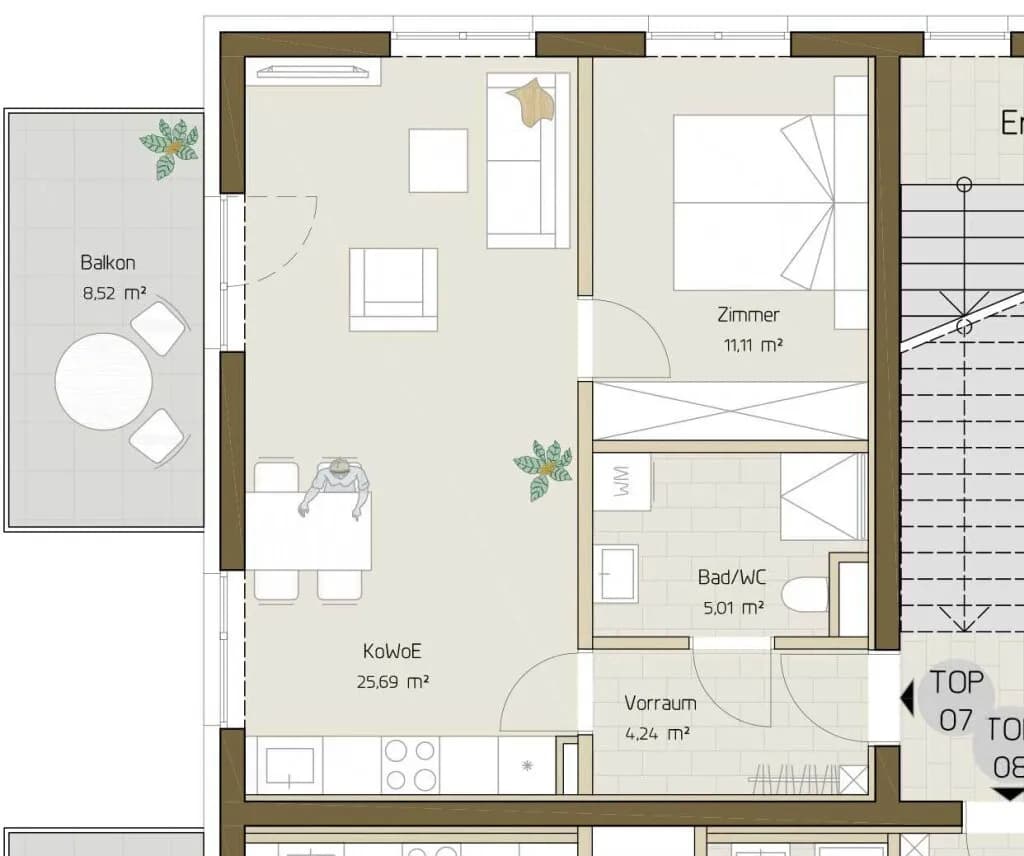 2-Zimmer-Wohnung kaufen in Graz – 46,05 m², € 277.877 – Bild 6 von 6