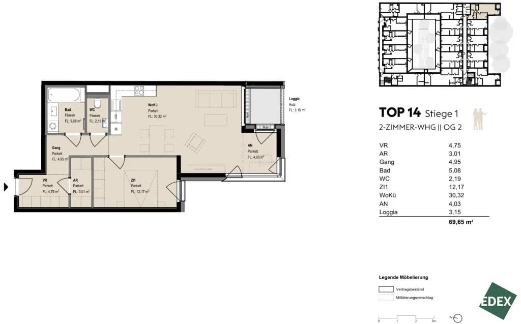 2-Zimmer-Wohnung mieten in Wien – 66,5 m², € 1.849 – Bild 10 von 10