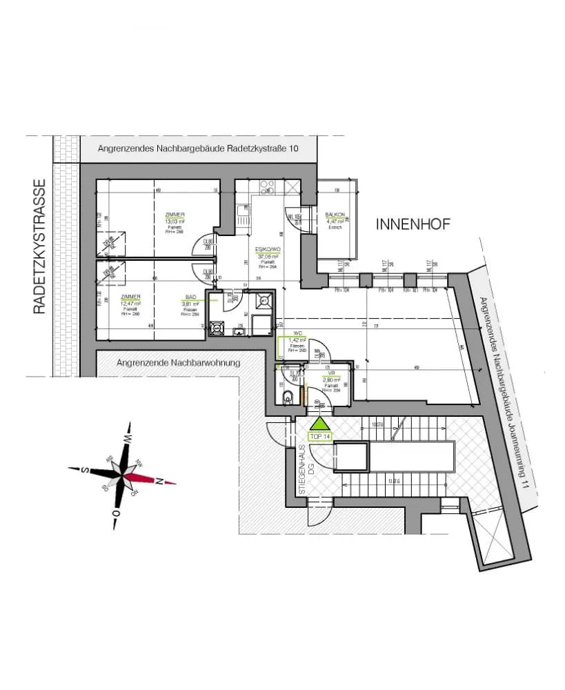 3-Zimmer-Wohnung mieten in Graz – 70,69 m², € 928 – Bild 2 von 8