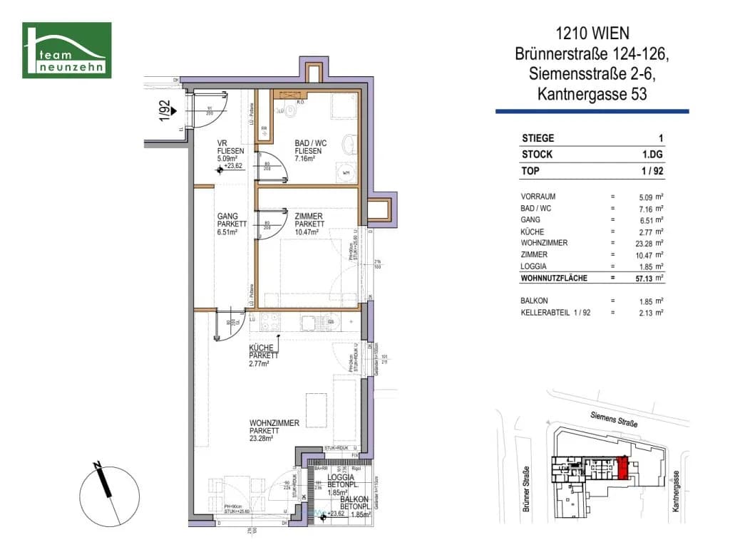 2-Zimmer-Wohnung mieten in Wien – 55,28 m², € 1.049 – Bild 17 von 17