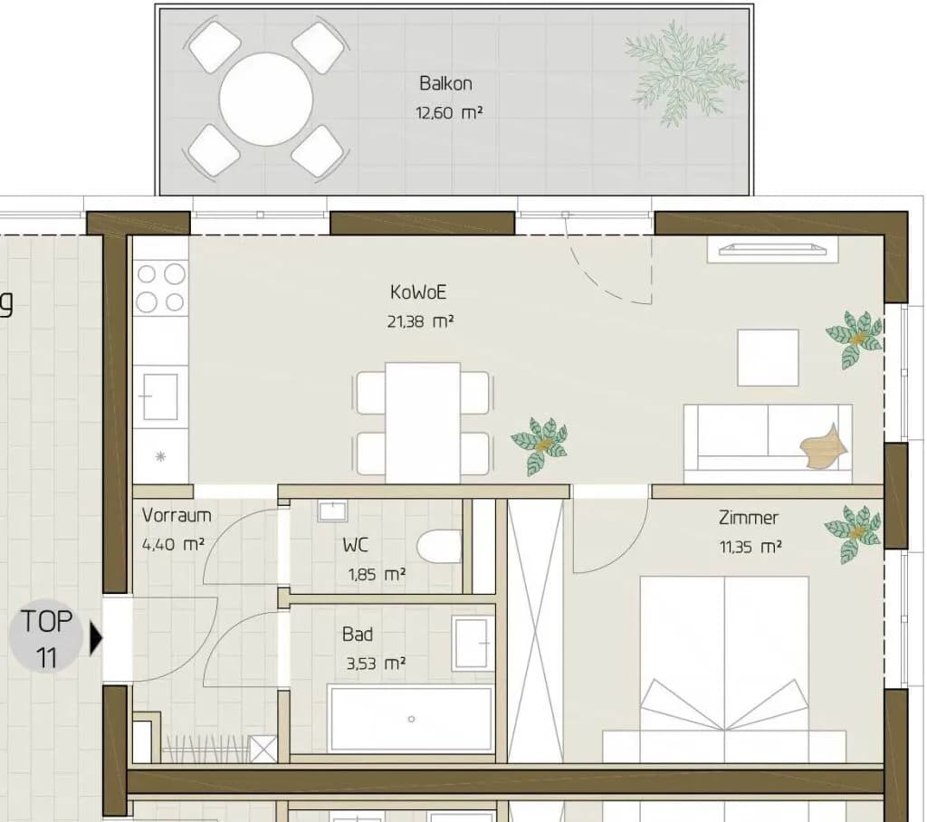 2-Zimmer-Wohnung kaufen in Graz – 42,51 m², € 236.640 – Bild 6 von 6