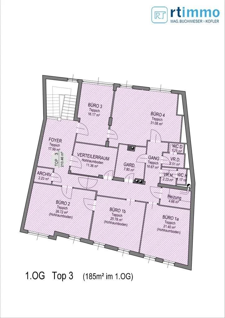 5-Zimmer-Gewerbeimmobilie mieten in Korneuburg – 210 m², € 1.870 – Bild 17 von 17
