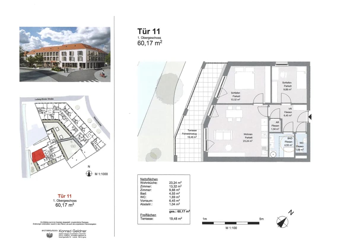 3-Zimmer-Wohnung mieten in Weiz – 60,17 m², € 939 – Bild 3 von 4