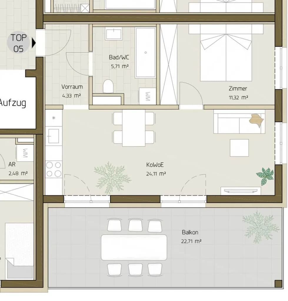 2-Zimmer-Wohnung kaufen in Graz – 45,47 m², € 262.926 – Bild 6 von 6