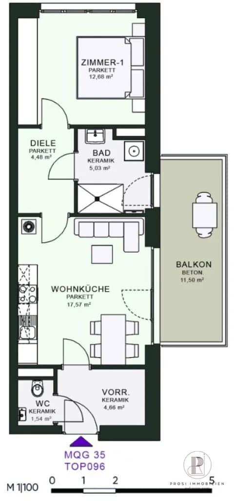 1-Zimmer-Wohnung mieten in Graz – 50 m², € 800 – Bild 11 von 14