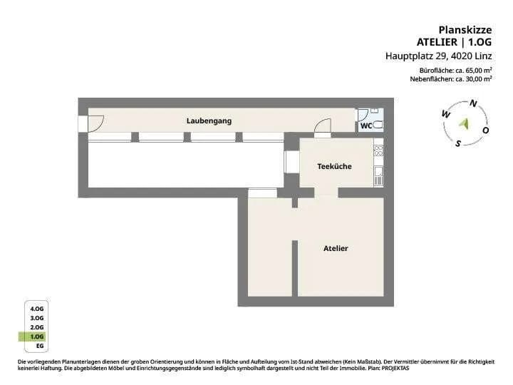 2-Zimmer-Gewerbeimmobilie mieten in Linz – 95 m², € 985 – Bild 5 von 5