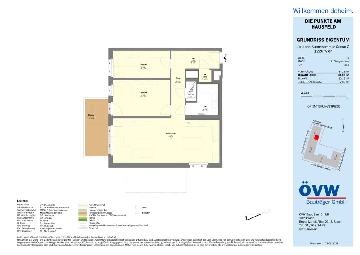 3-Zimmer-Wohnung kaufen in Wien – 84,23 m², € 486.500