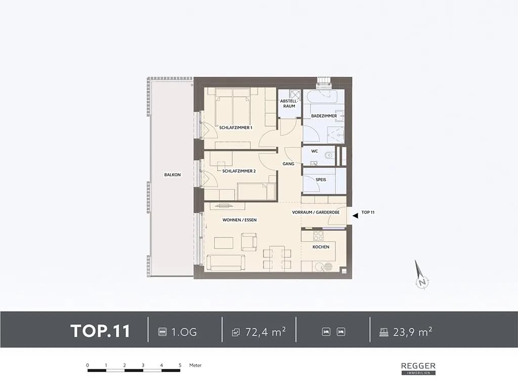 3-Zimmer-Wohnung kaufen in Villach – 72,4 m², € 449.000 – Bild 5 von 5