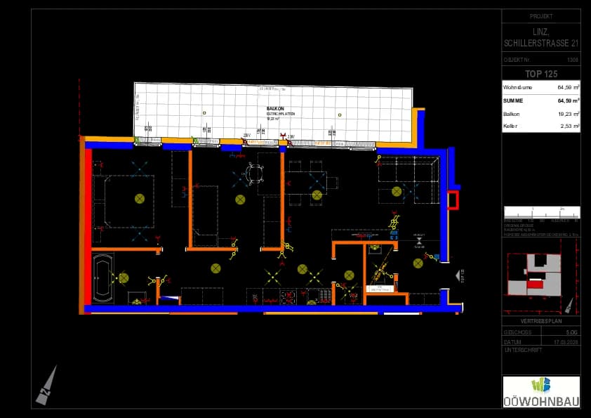3-Zimmer-Wohnung mieten in Linz – 64,59 m², € 748 – Bild 3 von 3