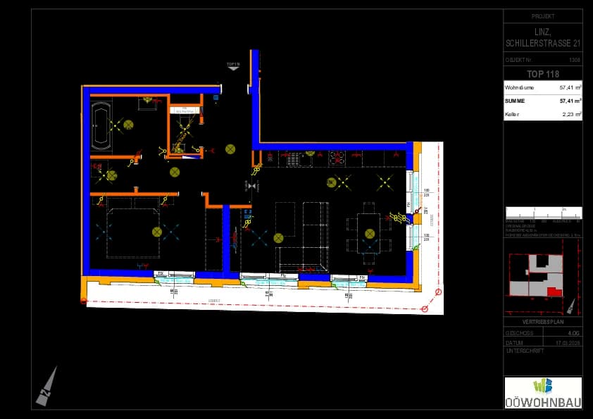 2-Zimmer-Wohnung mieten in Linz – 57,41 m², € 794 – Bild 3 von 3