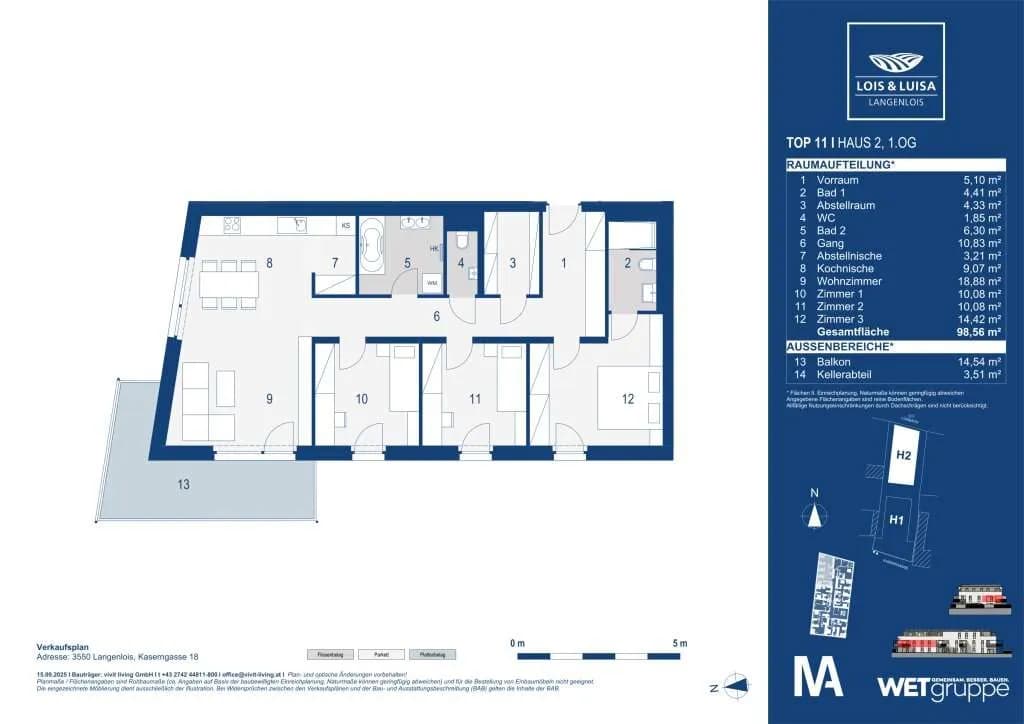 4-Zimmer-Wohnung kaufen in Krems Land – 98,56 m², € 494.000 – Bild 7 von 7