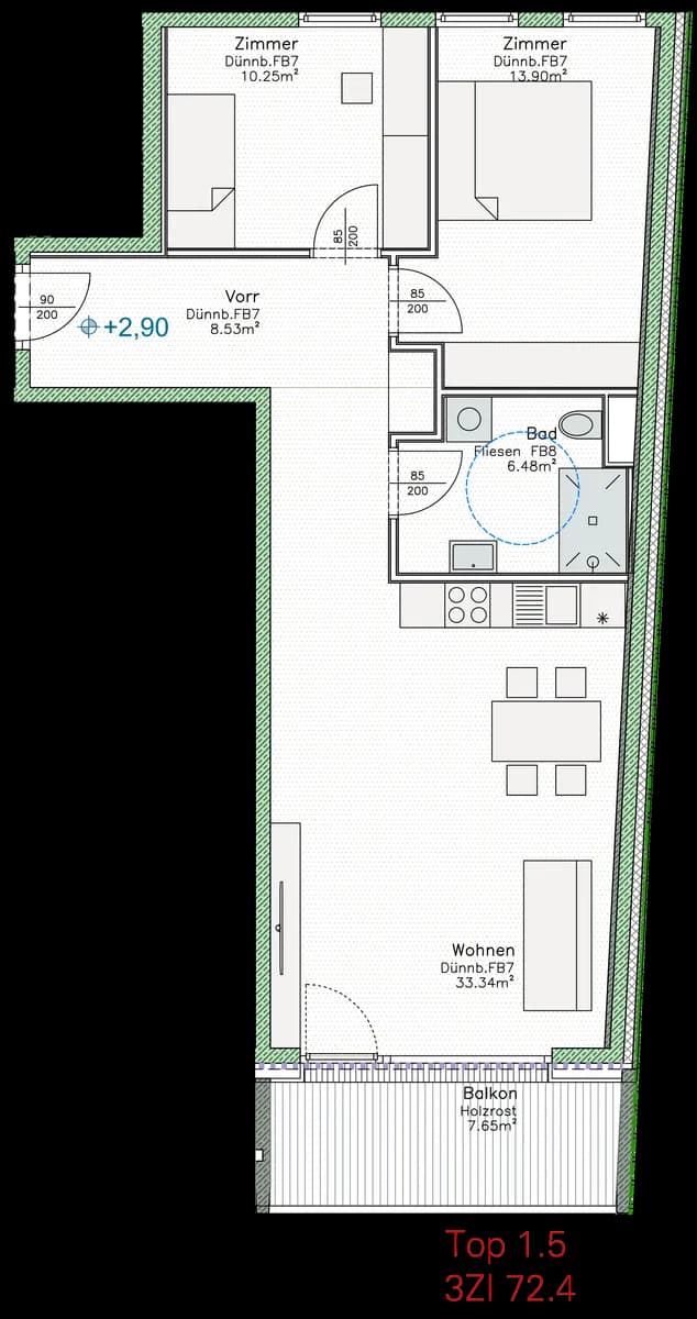 3-Zimmer-Wohnung mieten in Kufstein – 72 m², € 1.550 – Bild 11 von 12