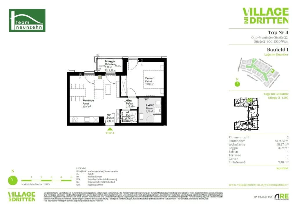 2-Zimmer-Wohnung mieten in Wien – 45,66 m², € 1.129 – Bild 29 von 29
