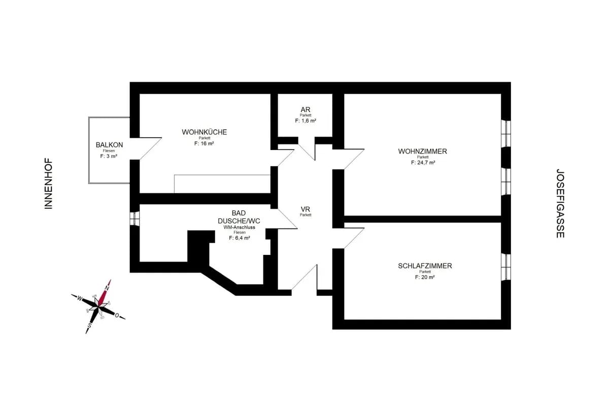 2-Zimmer-Wohnung mieten in Graz – 78 m², € 843 – Bild 2 von 13