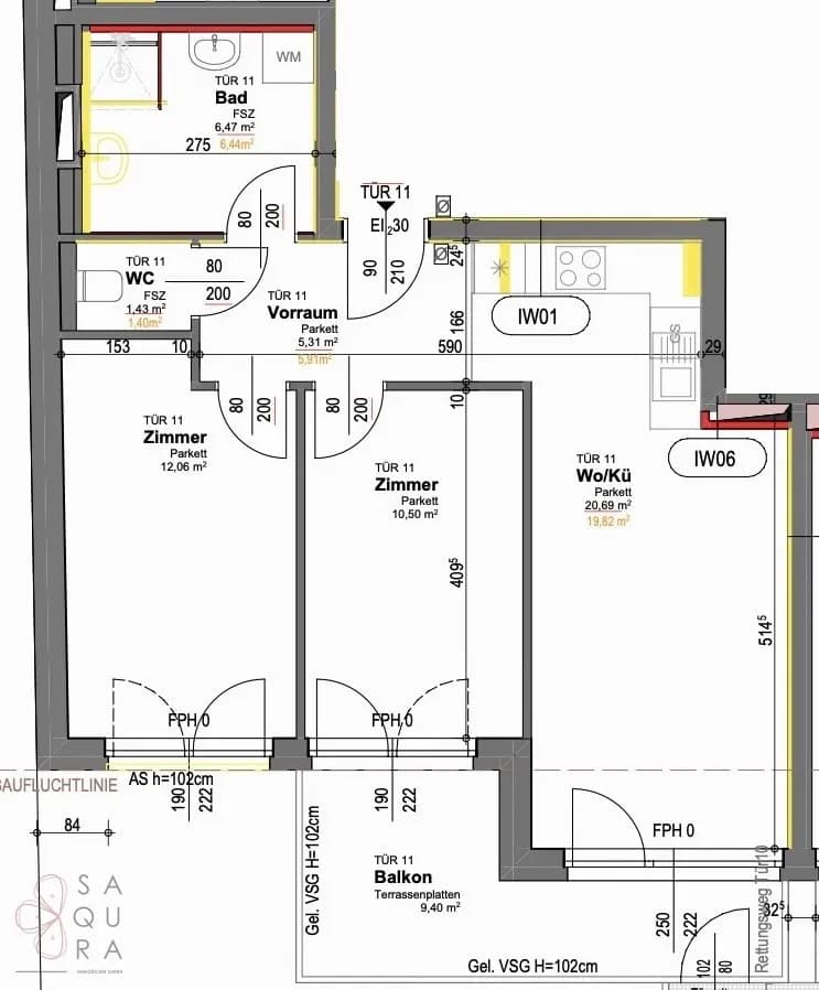 3-Zimmer-Wohnung kaufen in Wien – 56,46 m², € 339.000 – Bild 12 von 12