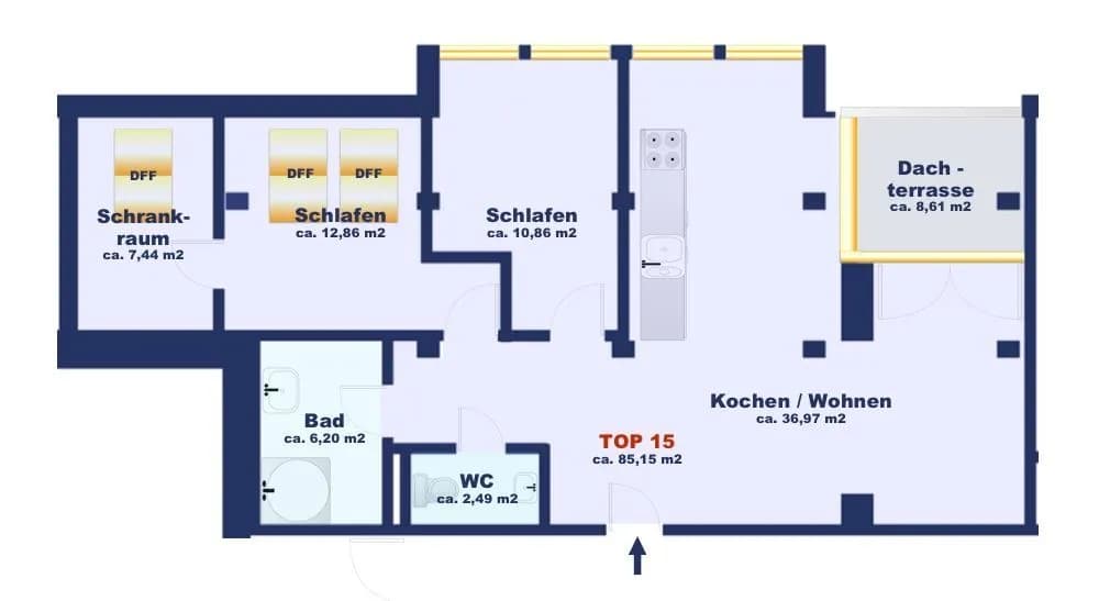 4-Zimmer-Wohnung mieten in Hallein – 85,15 m², € 1.570 – Bild 14 von 14