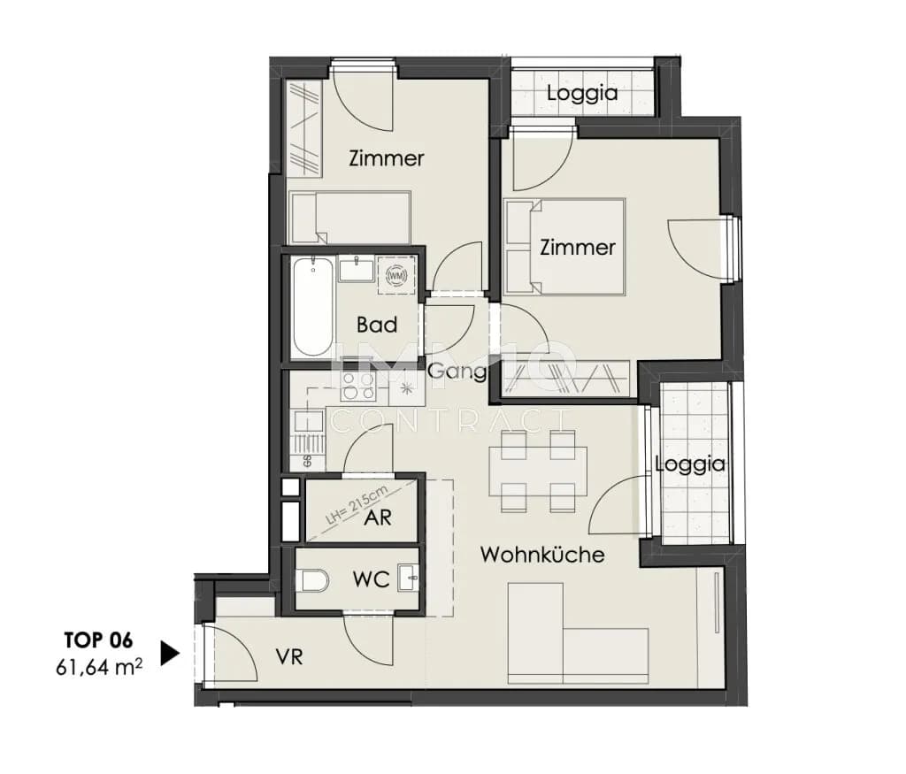 3-Zimmer-Wohnung kaufen in Wien – 61,64 m², € 444.000 – Bild 9 von 10