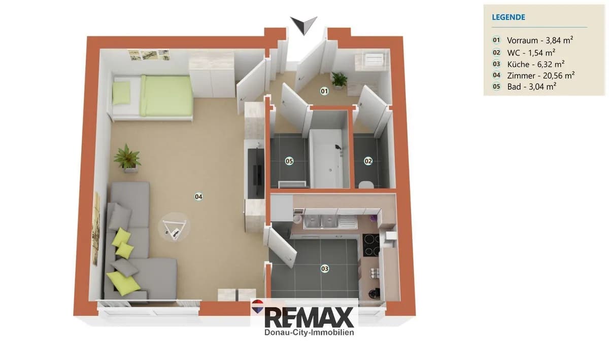 1-Zimmer-Wohnung kaufen in Korneuburg – 35 m², € 49.000 – Bild 9 von 9