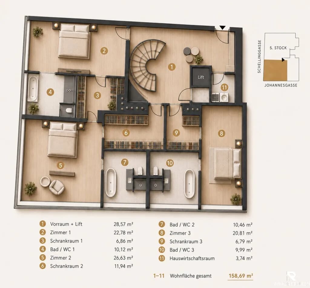 5-Zimmer-Wohnung kaufen in Wien – 328,52 m², € 7.800.000 – Bild 35 von 38