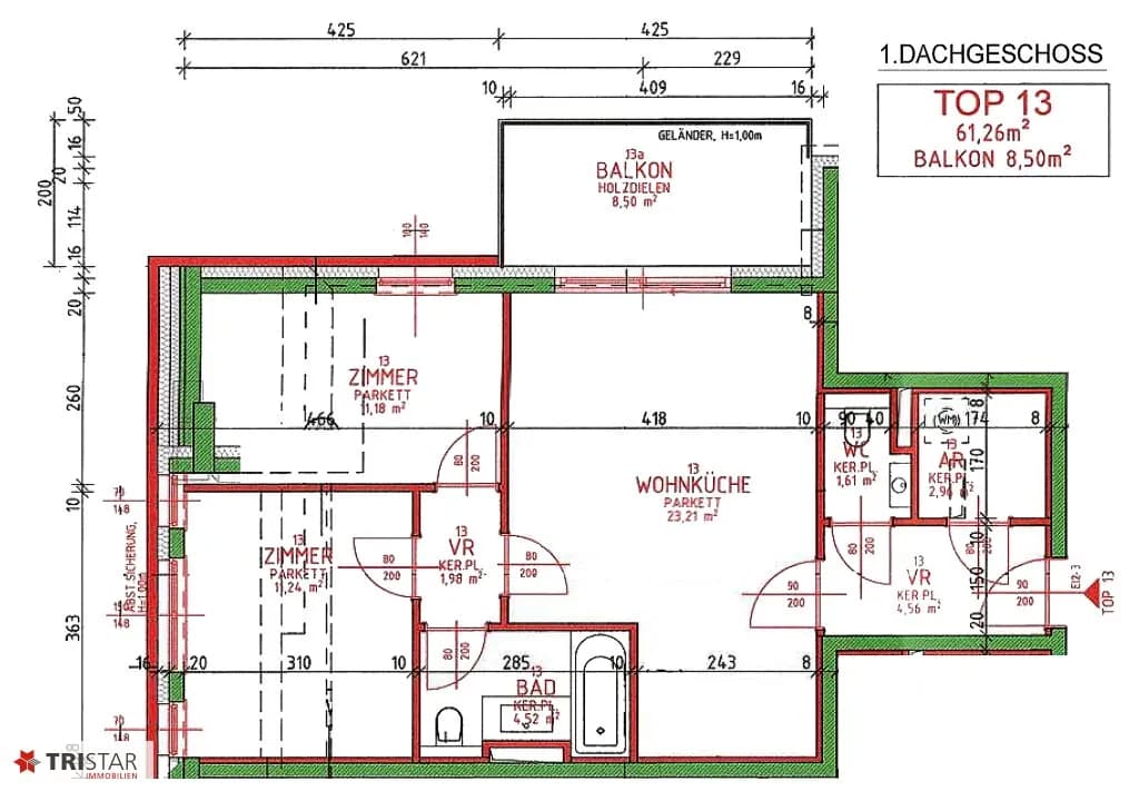 3-Zimmer-Wohnung kaufen in Wien – 61,27 m², € 359.100