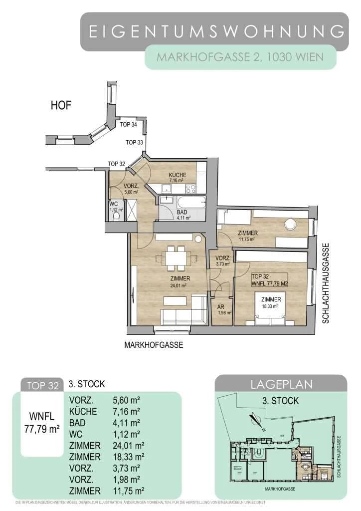 3-Zimmer-Wohnung kaufen in Wien – 77,79 m², € 449.000 – Bild 18 von 18