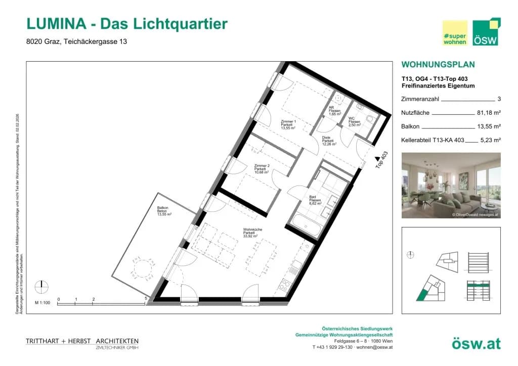 4-Zimmer-Wohnung kaufen in Graz – 81,18 m², € 397.000 – Bild 2 von 11