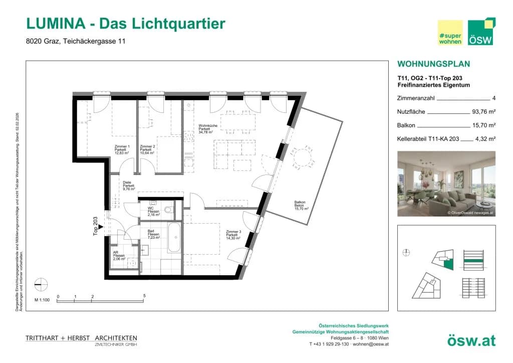 4-Zimmer-Wohnung kaufen in Graz – 93,76 m², € 434.000 – Bild 11 von 11