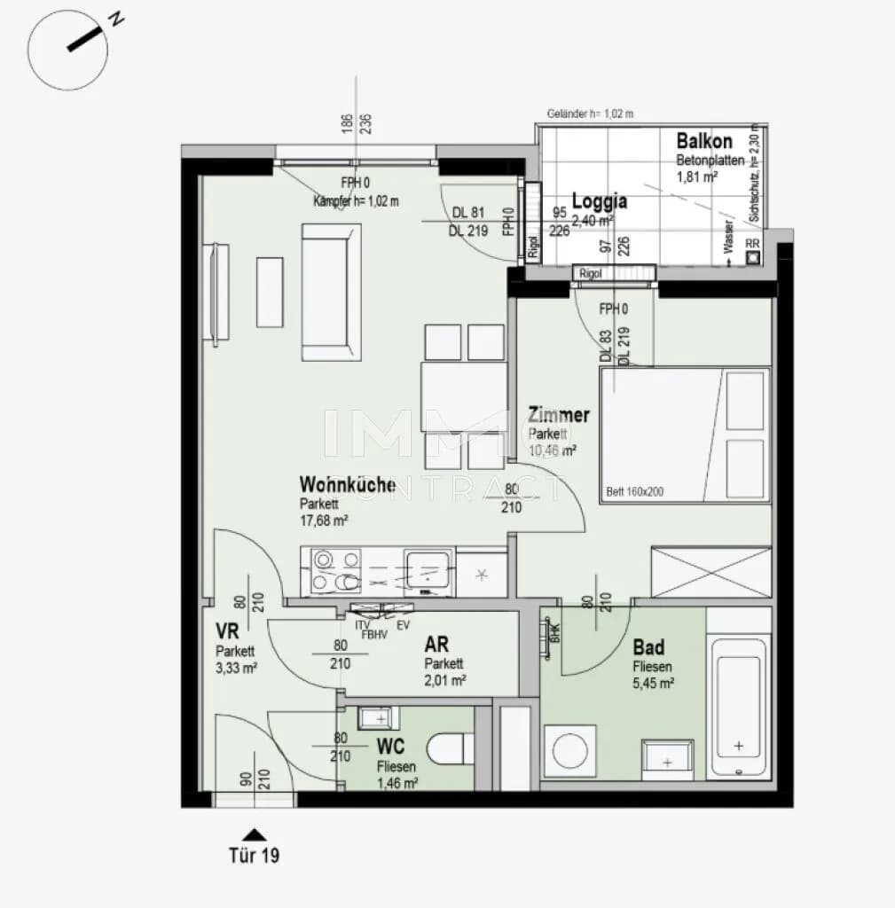 2-Zimmer-Wohnung kaufen in Wien – 42,8 m², € 273.700 – Bild 9 von 9