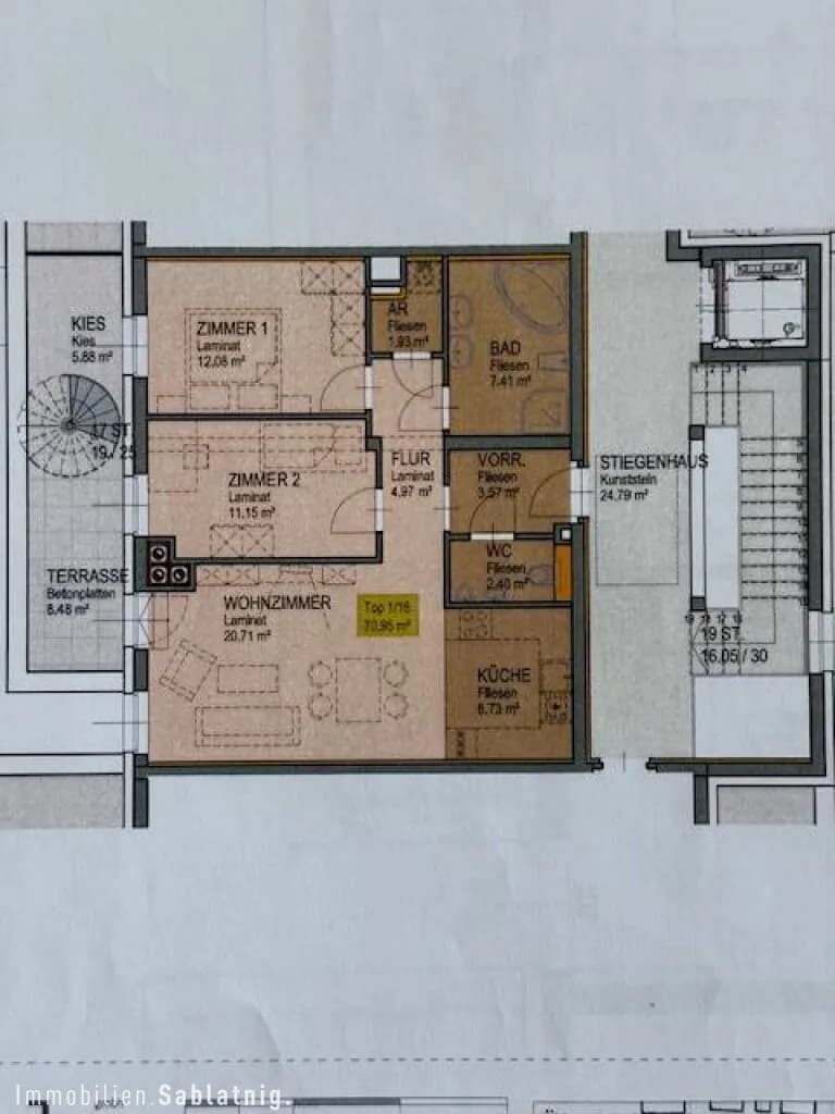 3-Zimmer-Wohnung kaufen in Baden – 70,95 m², € 259.000 – Bild 31 von 31