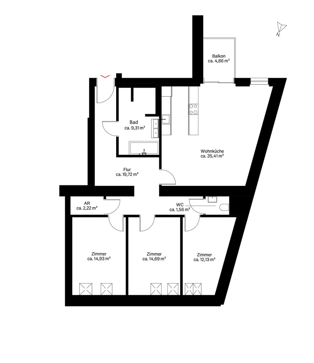 4-Zimmer-Wohnung mieten in Wien – 110 m², € 2.786 – Bild 12 von 12