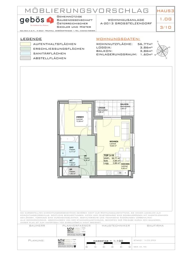 2-Zimmer-Wohnung mieten in Hollabrunn – 56,77 m², € 600 – Bild 17 von 17